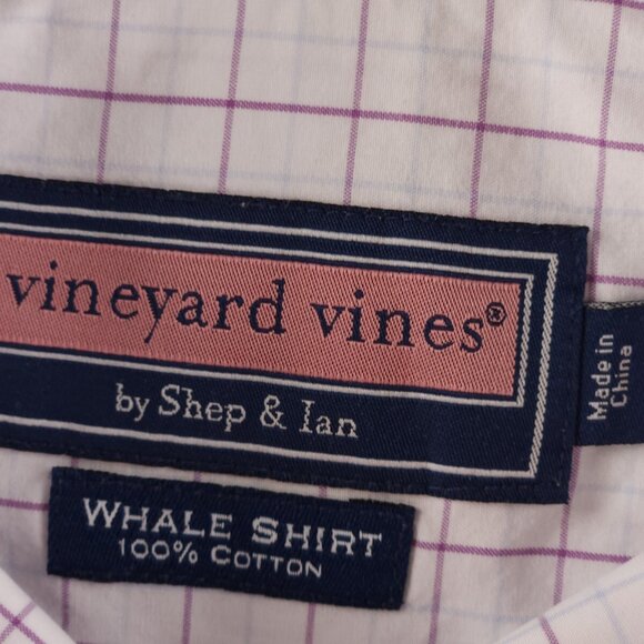 Vineyard Vines Button-Down Whale Cotton Medium Check Colorful Men Button Up - Picture 11 of 16